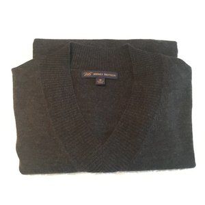 Brooks Brothers Gray Merino V-neck Sweater